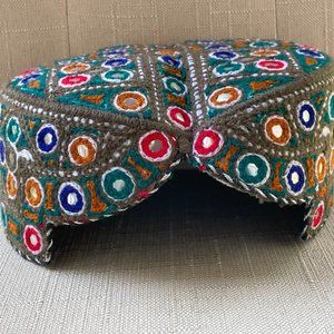 Men hat Handmade Embroidery Traditional Cap Round Front Cut Sindhi Topi Hat